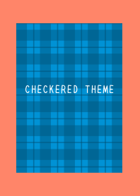BLUE CHECKERED THEMEj-APRICOT COLOR