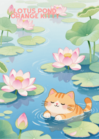Lotus Pond Orange Kitty