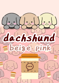 dachshund theme12 pink beige