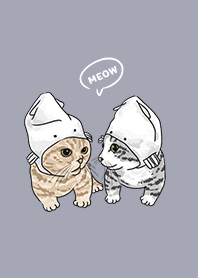 貓下去 - dusty blue