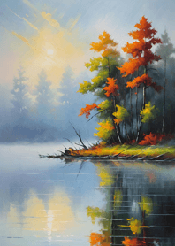 Misty tranquil lake 0355dB