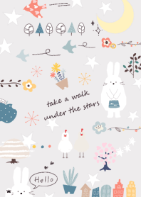 Greige Rabbit and Stars 02_2