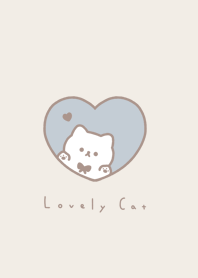 小貓和心 - blue beige