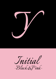 Initial "Y" -Black&Pink-