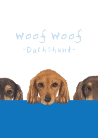 Woof Woof - Dachshund L - WHITE/BLUE