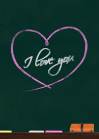 "I love you" on the blackboard