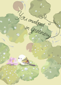 もふもふシマエナガー蓮 greeneryー