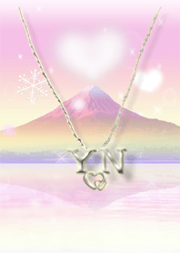イニシャル27 Y&N （ハートの雲と富士山）
