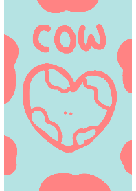 cute-heart cow(red green)