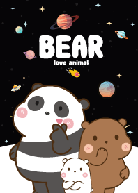 Three Bears Cutie Galaxy Black