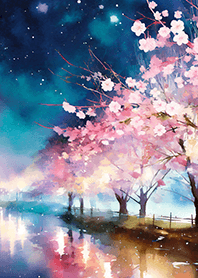 Beautiful night cherry blossoms#2026