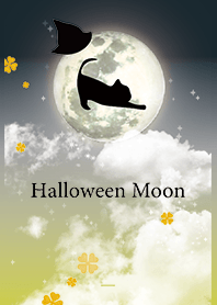 Black Yellow : Halloween moon & cat