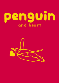 penguin & heart Pepper red