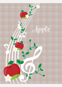 red apple music on white