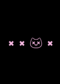 funny cat.(black&pastel pink)