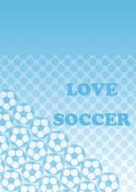 love soccer blue white