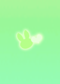 Fluffy rabbit heart green