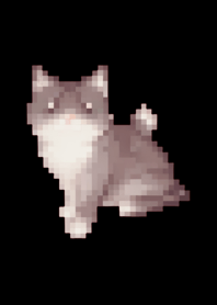 Black Cat Pixel Art Theme  BW 05