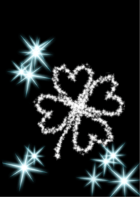 lucky Clover Black light blue