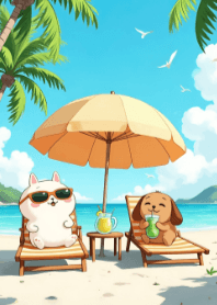 Cat and Dog in Summer V.1
