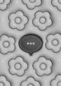 Plump daisy pattern [Black & Gray]
