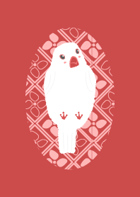 Miss White Java Sparrow - RED