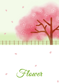 Flower 007 (Cherry blossoms/White/Y GR)