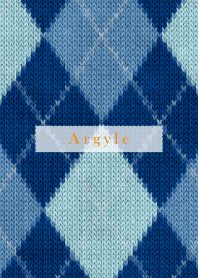 Argyle Style Embroidery Blue 71