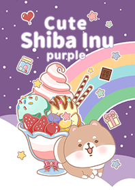 冰淇淋星空 可愛寶貝柴犬 紫色4