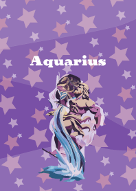 Aquarius constellation on purple