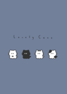 4 whisker cats (line)/gray blue WH.