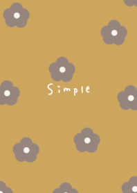 Dull yellow and grey floral pattern.