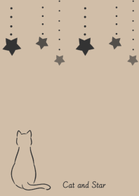 Cat and Star (beige*black)