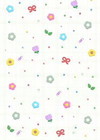 Simple flowers and bow 6 (Pp)
