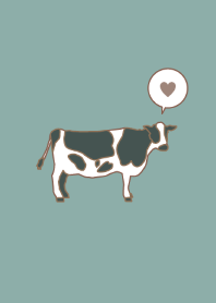 シンプル 牛 - ブラウン / グリーン -