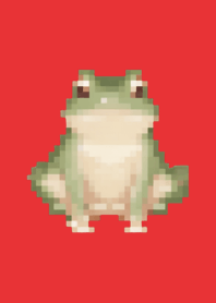 Frog Pixel Art Theme  Red 04