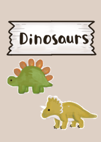 A cute hand drawn dinosaurs