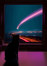 禪意生活-窗旁看著風景的貓11 護眼黑色介面