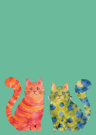Amusing Cats01 blue green