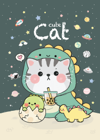 Cat Dino : Mid Night Green