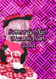 Summer Goth Girl Macaron Heart Basket