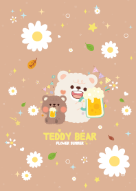 Teddy Bears Flower Summer Brown