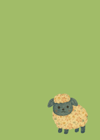 Sheep's Outing on moss green