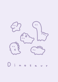 Kawaii Dinosaurs 24/blue purple line