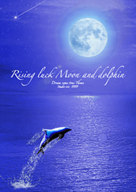 Rising luck Moon and dolphin