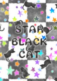 Star,black cat,check block halloween2019