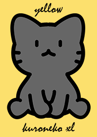 sitting black cat XL yellow.