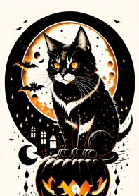 halloween cat B153af