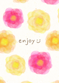 Watercolor Flower Warm colors29 Japan