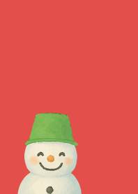 Expressive snowman9 on red